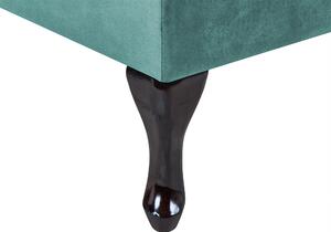 Höger soffgrupp Blågrön klädsel i sammet Svarta ben Förvaringsfack Puffad sittdyna Bolsterkudde Glam Retro Design Beliani