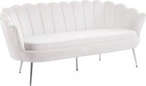 Kingsley 3-sits soffa i sammet - gråbeige / krom + Möbelvårdskit för textilier
