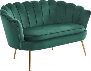 Kingsley 2-sits soffa i sammet - grön / mässing