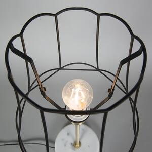 Retro bordslampa mässing med Granny ram svart 30 cm - Kaso