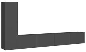 TV-skåp 3 delar grå konstruerat trä