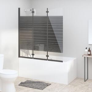 Vikbar duschvägg 3 paneler 130x130 cm ESG svart