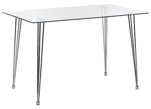 Matbord med glasskiva 120 x 70 cm Silver WINSTON Beliani