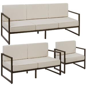 TecTake GmbH 405821 loungeset comosa för 6 personer - brun/beige