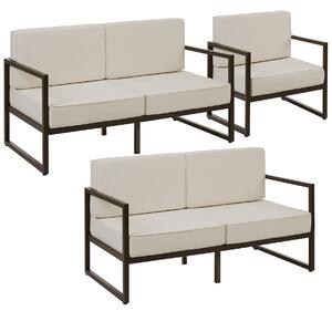 TecTake GmbH 405819 loungeset comosa för 5 personer - brun/beige