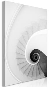 Canvas Tavla - White Stairs Vertical - 40x60
