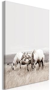 Canvas Tavla - White Horses Vertical - 40x60