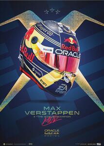 Konsttryck Oracle Red Bull Racing - Max Verstappen - Helmet - Champion - 2023, Automobilist