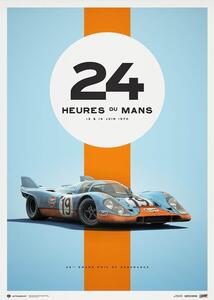 Konsttryck Porsche 917 - Gulf - 24h Le Mans - 1971 - Limited Poster Re-edition, Automobilist