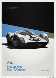 Konsttryck Ferrari 412P - White - 24 hours of Le Mans - 1967 - Limited Poster, Automobilist