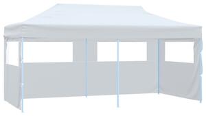 Pop-Up hopfällbart partytält med sidoväggar 3x6 m stål vit