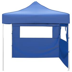 Hopfällbart tält med 2 väggar 3x3 m blå