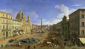(1697-1768) Canaletto - Konsttryck View of the Piazza Navona, Rome, (40 x 22.5 cm)