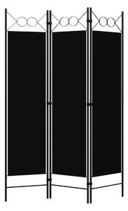 Rumsavdelare 3 paneler svart 120x180 cm - Svart