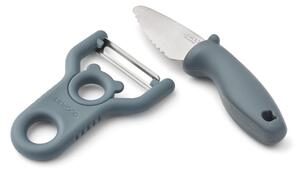 LIEWOOD - Pertense Peeler & Knife Set - Kniv - Blue Whale - Peeler: H2.5 x W7 x L11 cm / Knife: W3 x L15.5