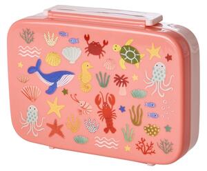 Rice - Plastic Lunchbox With 6 Rooms - Matlåda för barn - Coral Ocean - 5x16.5x22cm