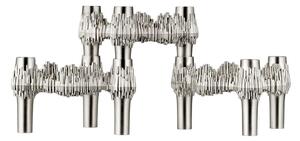 STOFF - Quist Candle holder - Ljusstake - Brushed crome (Set of 3 pcs) - H6,8 x W10,8 x D10,3 cm