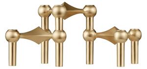 STOFF - Nagel Candle Holder - Ljusstake - Brushed brass (Sæt á 3 stk.) - H6,9 cm Ø10,2 cm