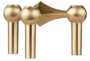 STOFF - Nagel Candle Holder - Ljusstake - Brushed brass - H6,9 cm Ø10,2 cm