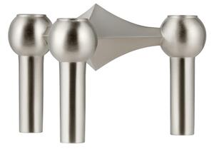 STOFF - Nagel Candle Holder - Ljusstake - Brushed chrome - H6,9 cm Ø10,2 cm