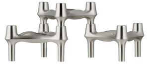 STOFF - BMF Lysestage - Ljusstake - Brushed chrome 3-pack - H6,5 x Ø11,7 cm