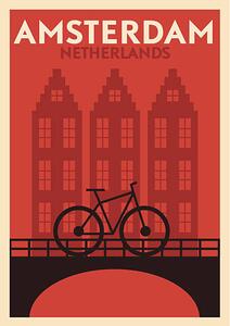 Illustration Typographic Amsterdam City Poster Design, kursatunsal