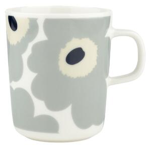 Marimekko - Unikko mugg 25 cl white light gray sand dark blue - Kaffekoppar - Sami Ruotsalainen - Grå
