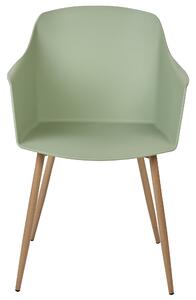 Set med 2 Matstolar Plast Ljusgrön Minimalistisk Design Armstöd Vardagsrum Kök Möbler Beliani