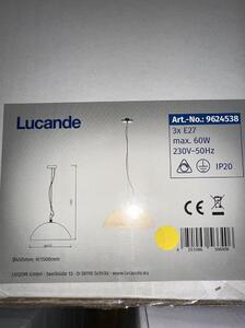 Lucande - Ljuskrona med textilsladd LOURENCO 3xE27/60W/230V