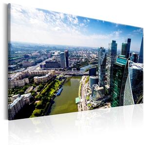 Canvas Tavla - Aerial view of Moscow - 90x60
