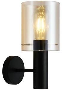 ITALUX WL-5581-1A-BK+AMB - Vägglampa SARDO 1xE27/40W/230V svart/guld
