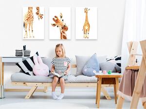 Canvas Tavla - Funny Giraffes (3 delar) - 120x60