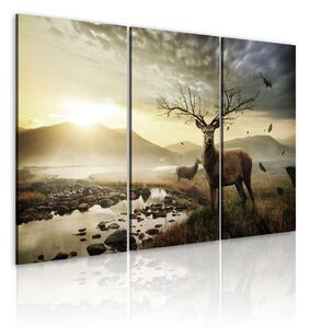 Canvas Tavla - Deer with a tree-like antlers - 60x40