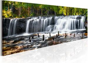 Canvas Tavla - Fairytale Waterfall - 120x40