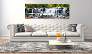 Canvas Tavla - Fairytale Waterfall - 120x40