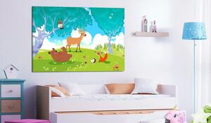 Canvas Tavla - Friendly Animals Wide - 120x80
