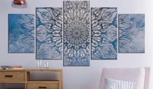 Canvas Tavla - Hypnosis (5 delar) Blue Wide - 100x50