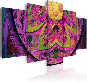 Canvas Tavla - Mandala: Pink Power - 200x100