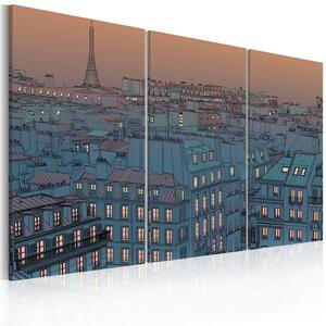 Canvas Tavla - Paris - the city goes to sleep - 60x40