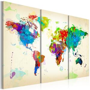 Canvas Tavla - All colors of the World - triptych - 90x60