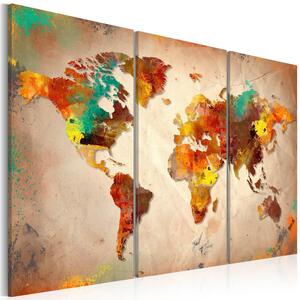 Canvas Tavla - Painted World - triptych - 60x40