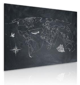 Canvas Tavla - Resa runt i världen - 60x40