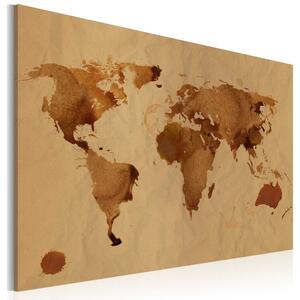 Canvas Tavla - Världen målad med kaffe - 60x40
