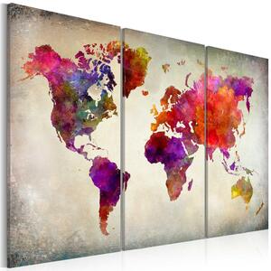 Canvas Tavla - World - Mosaic of Colours - 90x60