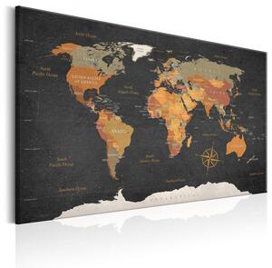 Canvas Tavla - World Map: Secrets of the Earth - 120x80