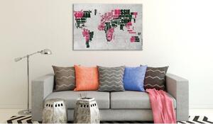 Canvas Tavla - World Map: The French Connection (FR) - 60x40