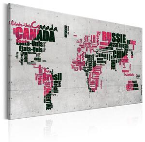 Canvas Tavla - World Map: The French Connection (FR) - 60x40
