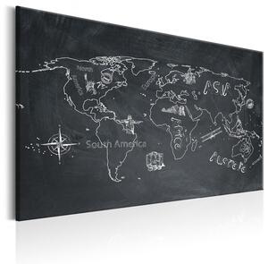 Canvas Tavla - World Map: Travel broadens the Mind - 60x40