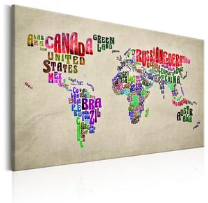 Canvas Tavla - World Map: World Tour (EN) - 90x60