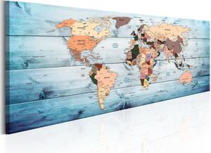 Canvas Tavla - World Maps: Sapphire Travels - 120x40